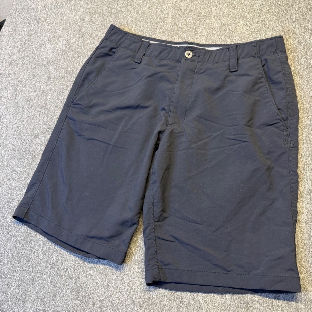 Under Armour Mens HeatGear Golf Shorts Black Size 36 Loose Fit Performance 1358